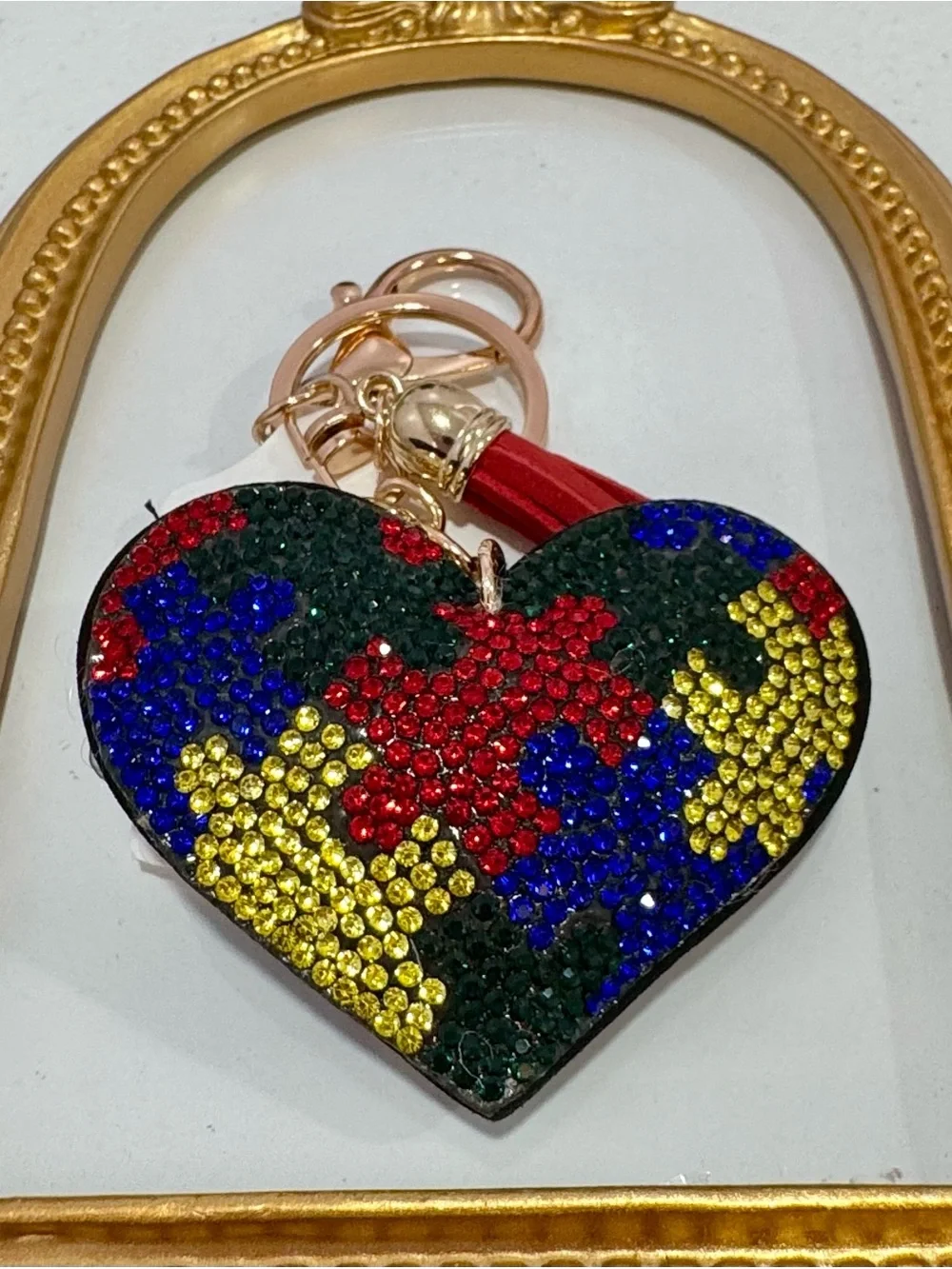 New Multicolor Crystal Heart Keychain